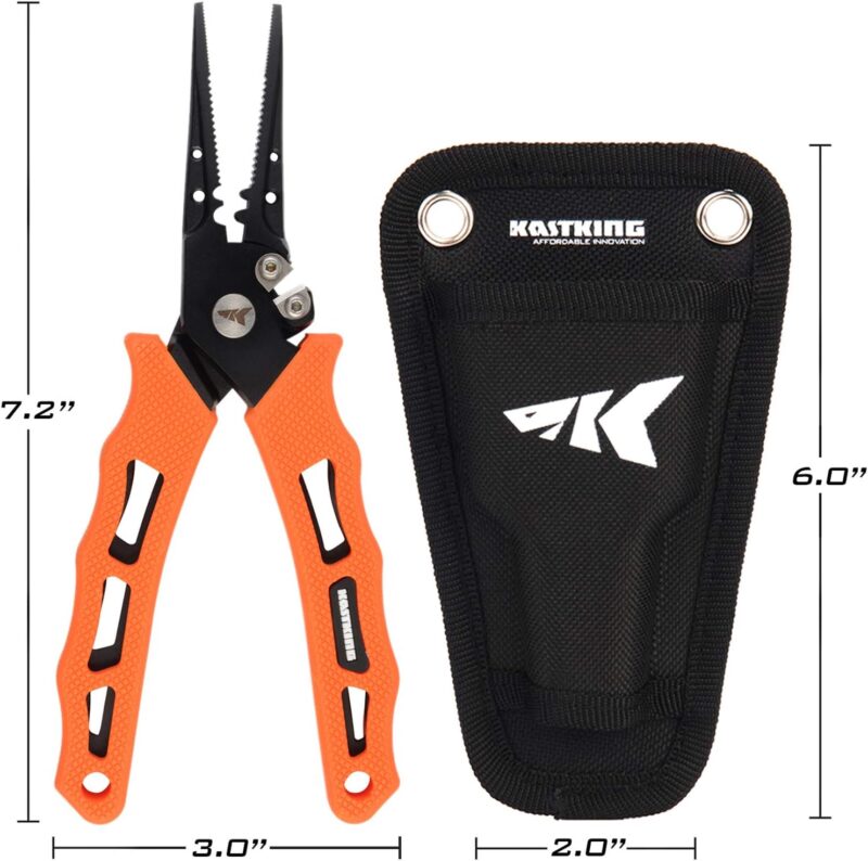 KastKing Cutthroat 7 inch Fishing Split Ring Pliers, 420 Stainless Steel Fishing Tools, Saltwater Resistant Fishing Gear, Tungsten Carbide Cutters