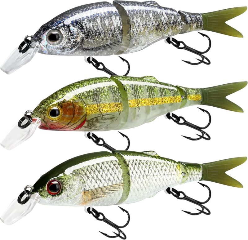 TRUSCEND Fishing Lures for Freshwater and Saltwater, Lifelike Swimbait for Bass Trout Crappie, Slow Sinking Bass Fishing Lure, Amazing Fishing Gifts for Men, Must-Have for Family Fishing Gear