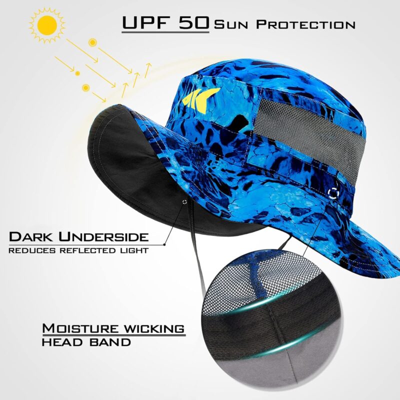 KastKing Sol Armis UPF 50 Boonie Hat - Sun Protection Hat, Fishing Hat, Beach & Hiking Hat, Paddling, Rowing, Kayaking Hat