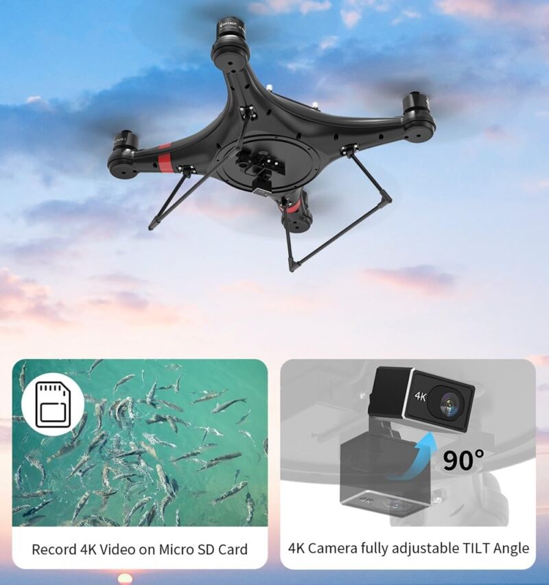 Waterproof Drone 4K Camera Single-axis Gimbal 33mins Night Vision GPS Fishing Drone with Bait Release