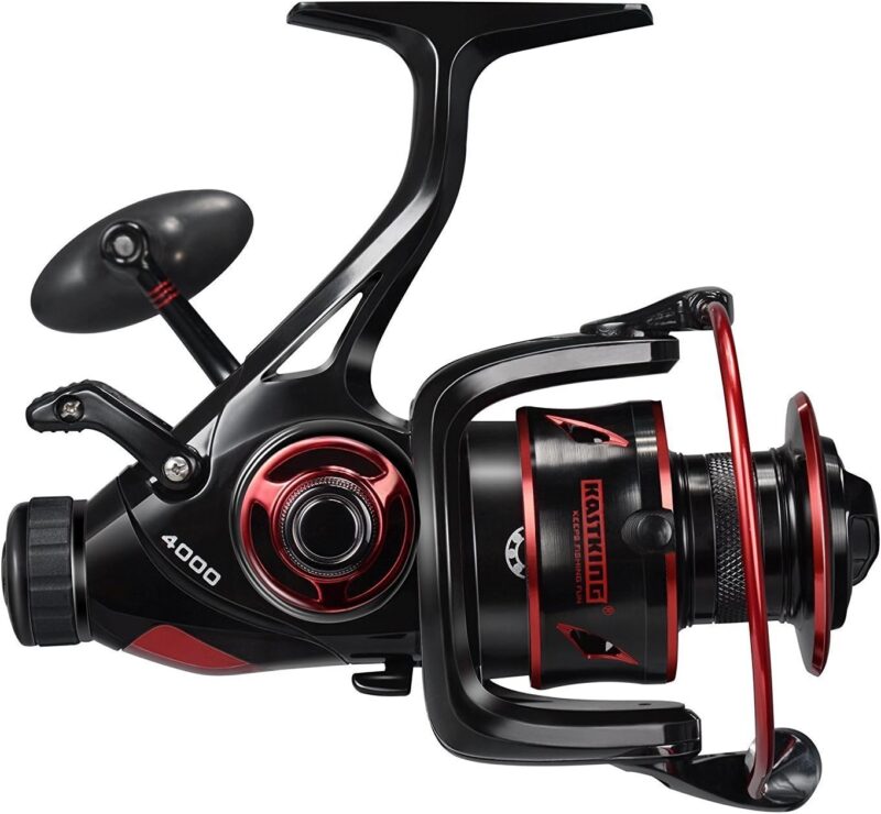 KastKing Sharky Baitfeeder III Spinning Reel 10+1 Shielded Stainless Steel BB - Carbon Fiber Drag for Live Liner Bait Fishing Action