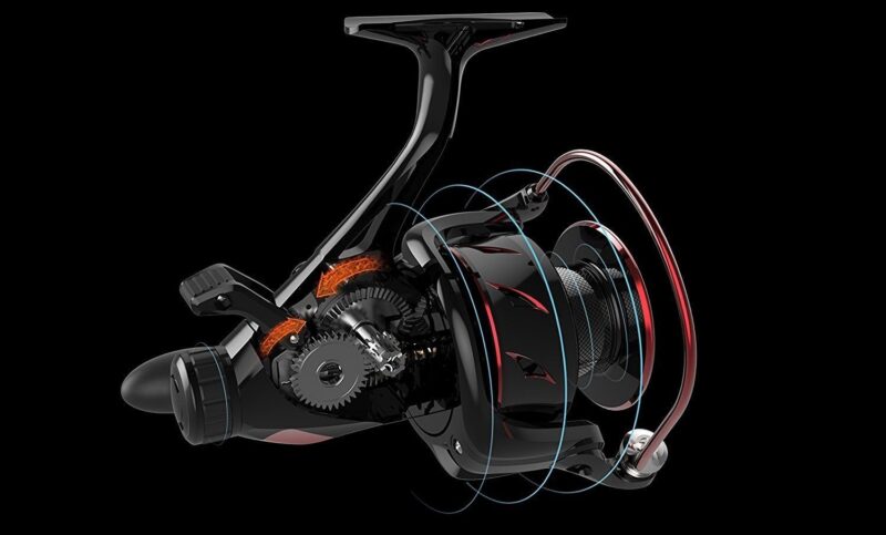 KastKing Sharky Baitfeeder III Spinning Reel 10+1 Shielded Stainless Steel BB - Carbon Fiber Drag for Live Liner Bait Fishing Action