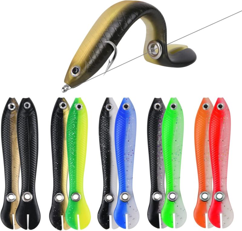 Ainiv Bionic Fishing Lure, Soft Bionic Fishing Lures Kit Creative Lifelike Mock Lure Can Bounce Fishing Accessory for Freshwater & Saltwater, Suitable for Fishing Lovers Outdoor