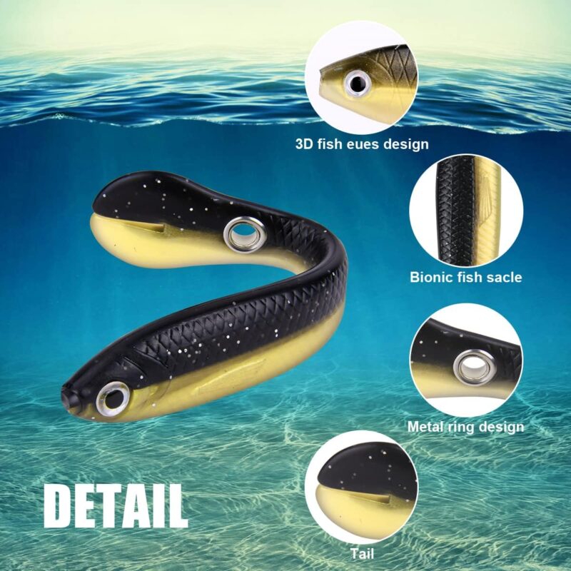 Ainiv Bionic Fishing Lure, Soft Bionic Fishing Lures Kit Creative Lifelike Mock Lure Can Bounce Fishing Accessory for Freshwater & Saltwater, Suitable for Fishing Lovers Outdoor