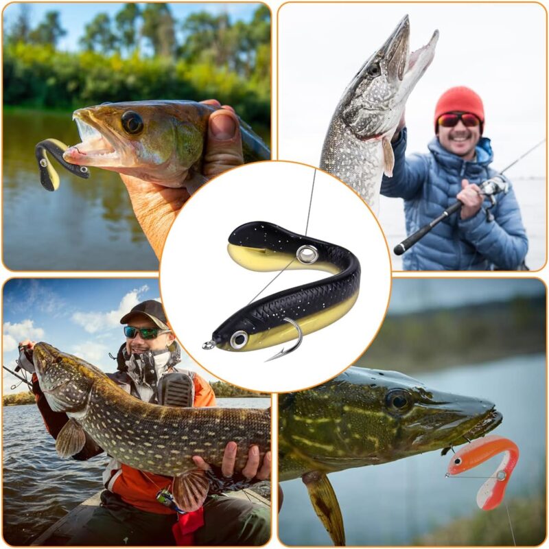 Ainiv Bionic Fishing Lure, Soft Bionic Fishing Lures Kit Creative Lifelike Mock Lure Can Bounce Fishing Accessory for Freshwater & Saltwater, Suitable for Fishing Lovers Outdoor