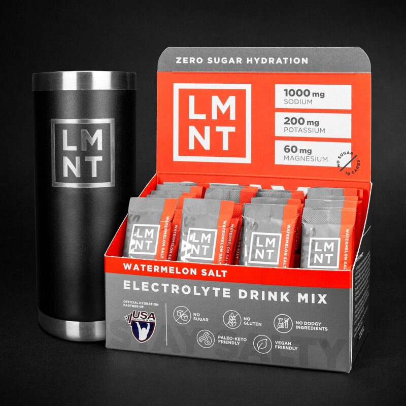 LMNT Zero-Sugar Electrolytes - Watermelon Salt - Hydration Powder Packets | No Dodgy Ingredients | Keto & Paleo Friendly | 30 Sticks