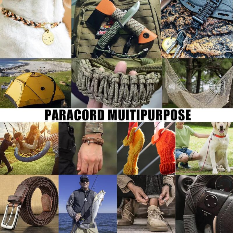 1000Ib Paracord Rope - 100ft / 200ft / 500ft / 1000ft 4mm,12 Strand Parachute Spool Cord,para Cord Lanyard for Camping,Hammock,Clothsline,Hiking,Fishing,Survival braceletand Survival