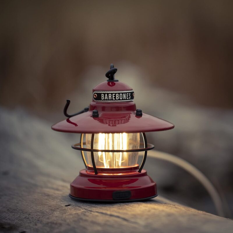 Barebones Edison Mini Lantern - Vintage Adjustable Camping Lantern - Small Lantern Lights - Outdoor Accessories and Camping Essentials