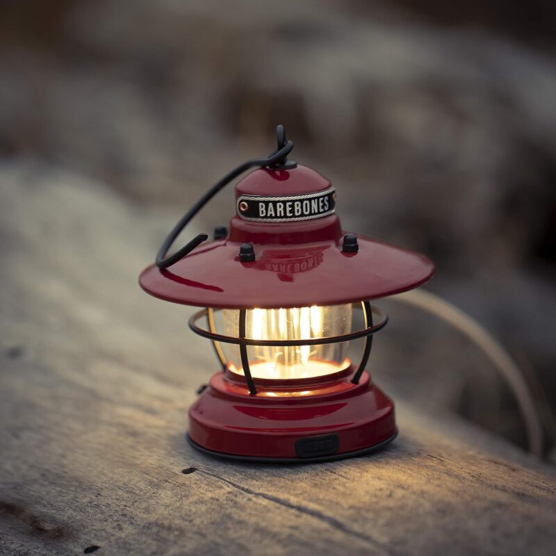 Barebones Edison Mini Lantern - Vintage Adjustable Camping Lantern - Small Lantern Lights - Outdoor Accessories and Camping Essentials