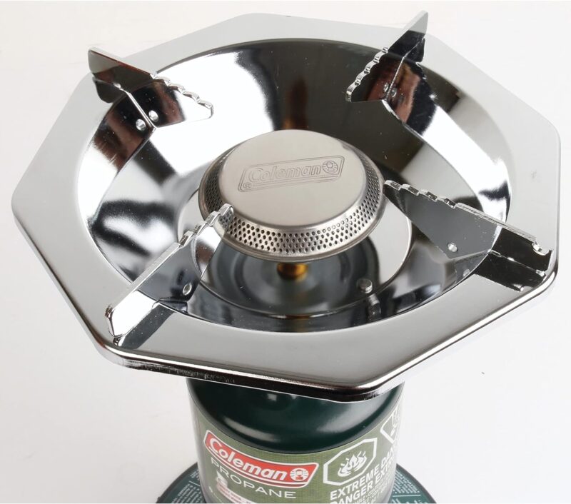 Coleman Bottletop Propane Camping Stove, Portable 1-Burner Adjustable Stove with Wind Baffles, Pressure Regulator, and 10,000 BTUs of Power; Great for Camping, Hiking, Backpacking, & More