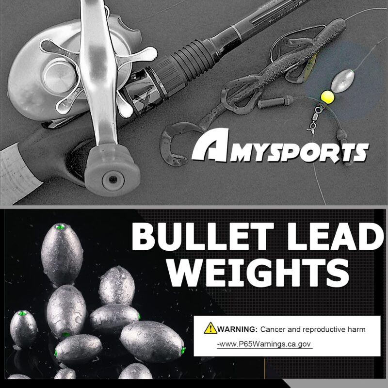 AMYSPORTS Egg Lead Fishing Weights Kit Drop Bass Weights Sinker Tackle Saltwater Casting Fishing Sinkers Set Oval Freshwater