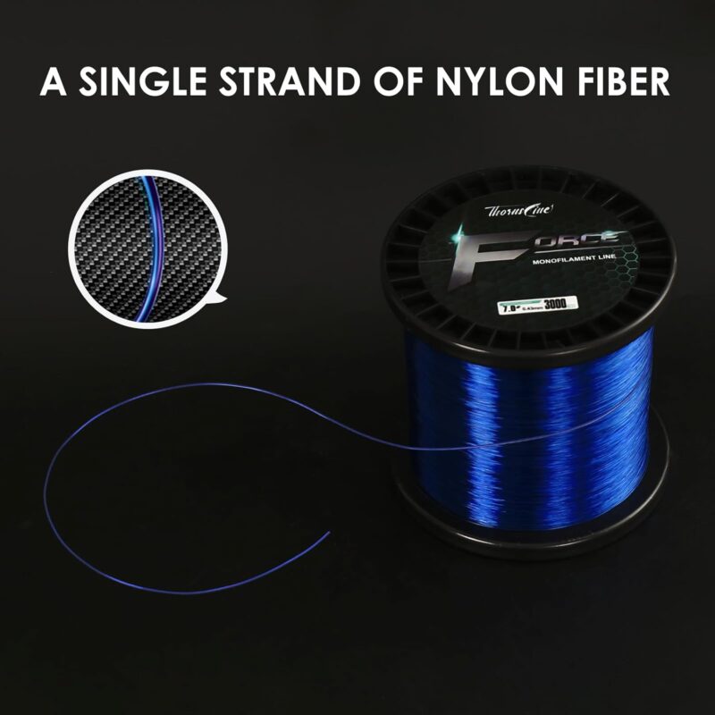 FORCE Monofilament Fishing Line, Strong Abrasion Resistant Mono Line, Lower Memory Extruded Nylon Monofilament Line for Freshwater Saltwater 2/6/8/10/15/20/25/35/50/80/100LB